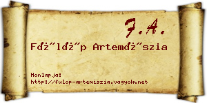 Fülöp Artemíszia névjegykártya